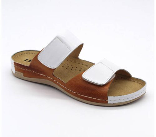 Leon Comfort női papucs - 952 White-Brown