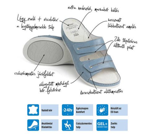 Batz női papucs - Lia kek